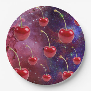 Plato De Papel Mikitiez galaxia roja alegre vegana