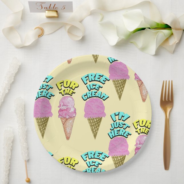 Plato De Papel Mikitiez icecream fiesta favorita el verano (Boda)