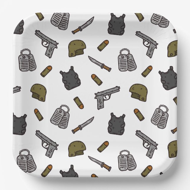 Plato De Papel Military  (Anverso)