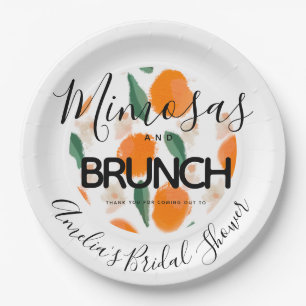 Plato De Papel Mimosa Brunch Hand Drake Bridal Shower   