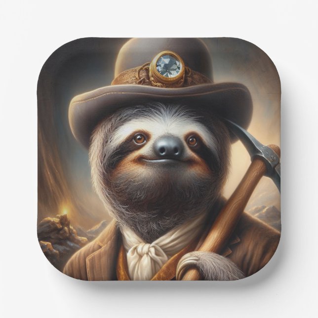 Plato De Papel Minero Sloth Gold (Anverso)