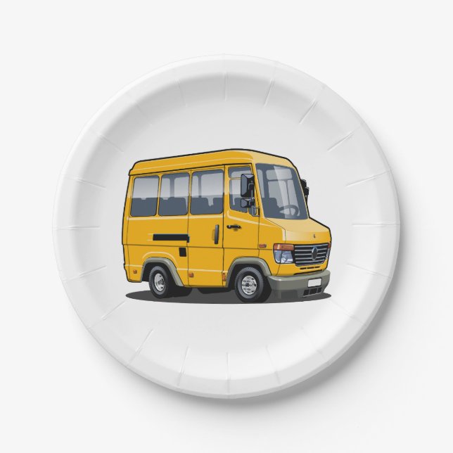 Plato De Papel mini bus personalizado (Anverso)