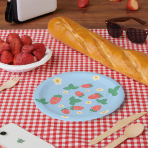 Plato De Papel Mini Flor de Fresa
