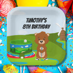 Plato De Papel Mini Putt Putt Birthday Cute Gopher Kids Fiesta<br><div class="desc">El divertido diseño de placas de papel incluye un gopher adorable junto a un obstáculo de minigolf en forma de torta de cumpleaños,  con un molino de viento clásico girando al fondo,  añadiendo un toque caprichoso y divertido a la celebración.</div>