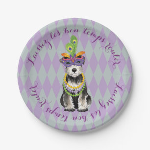 Plato De Papel Mini Schnauzer del carnaval