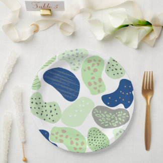 Plato De Papel Minimal Organic Shapes Tableware | Trendy Neutral 