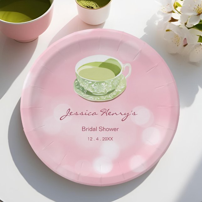 Plato De Papel Minimal Pink Matcha Despedida de Soltera  (Subido por el creador)