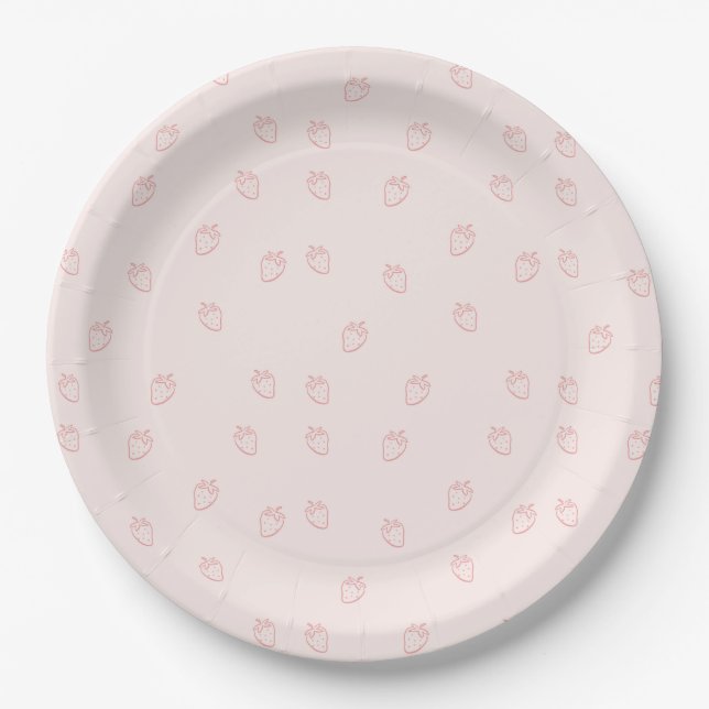 Plato De Papel Minimalismo de Fresa (Anverso)