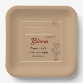 Plato De Papel Minimalist Baby In Bloom Wildflower Baby Shower