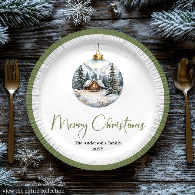 Plato De Papel Minimalist Bohemian Christmas Scene Earthy Plates (Minimalist Bohemian Christmas Scene in Earthy Plate

)