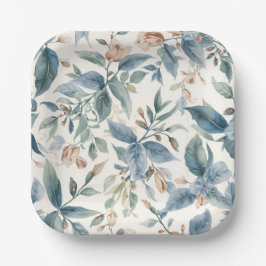 Plato De Papel Minimalist Botanical Harmony – Soft Green & Beige 