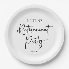Plato De Papel Minimalist Modern Elegant Retirement Party