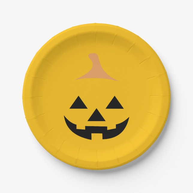 Plato De Papel Minimalist Scary Pumpkin (Anverso)