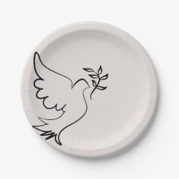 Plato de Papel Minimalista Dove