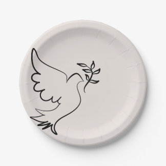 Plato de Papel Minimalista Dove