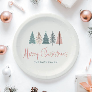 Plato De Papel Minimalista Elegante Navidades Moderna