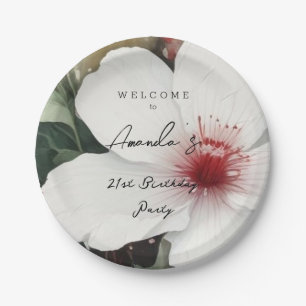 Plato De Papel Minimalista Fiesta de cumpleaños bonito y moderno