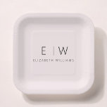 Plato De Papel Minimalista moderno y elegante de Rubor Pink Girly<br><div class="desc">Disfrute de su experiencia gastronómica con nuestra elegante y clásica placa Minimalista de Monograma. Este plato, de diseño meticuloso, combina a la perfección la sofisticación atemporal con el minimalismo contemporáneo, añadiendo un toque de elegancia refinada a los ambientes de las mesas. Elaborado con precisión y atención a los detalles, este...</div>