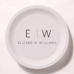 Plato De Papel Minimalista moderno y elegante de Rubor Pink Girly<br><div class="desc">Disfrute de su experiencia gastronómica con nuestra elegante y clásica placa Minimalista de Monograma. Este plato, de diseño meticuloso, combina a la perfección la sofisticación atemporal con el minimalismo contemporáneo, añadiendo un toque de elegancia refinada a los ambientes de las mesas. Elaborado con precisión y atención a los detalles, este...</div>