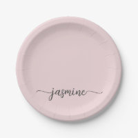 Minimalista Simple Rosa Rubio Femenino Script Mono