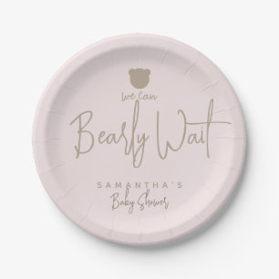 Plato De Papel Minimalista y simple oso moderno Baby Shower