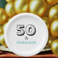 Mínimo Turquesa Blanco Negro Fabuloso 50.º Fiesta