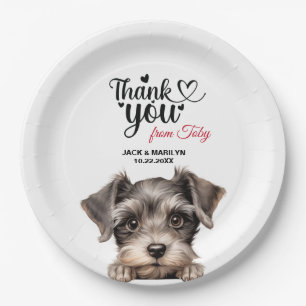 Plato De Papel Ministra Schnauzer Boda Gracias