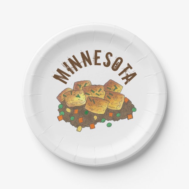 Plato De Papel Minnesota Hot Dish Tater Tot Casserole (Anverso)