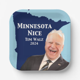 Plato De Papel Minnesota Nice Tim Walz