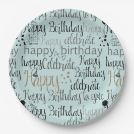 Plato De Papel Mint Fun Happy Balloons Birthday