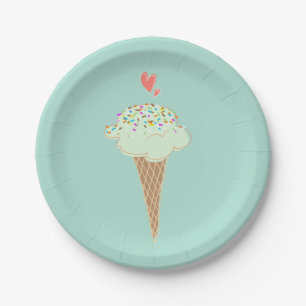 Plato De Papel Mint Ice Cream Cone