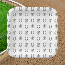 Plato De Papel Mint Julep Cocktails and Horseshoes Derby Party