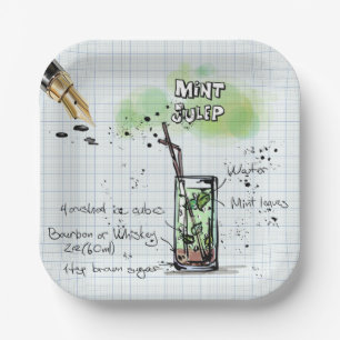 PLATO DE PAPEL MINT JULEP DERBY FIESTA PLATA DE PAPEL
