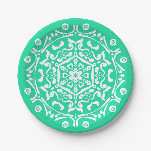 Plato De Papel Minty Mandala (Anverso)