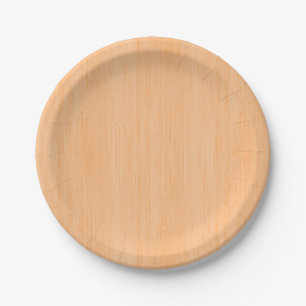 Plato De Papel Mirada de madera de bambú del grano del melocotó