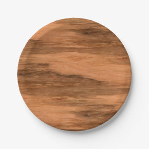Plato De Papel Mirada de madera del grano del eucalipto natural