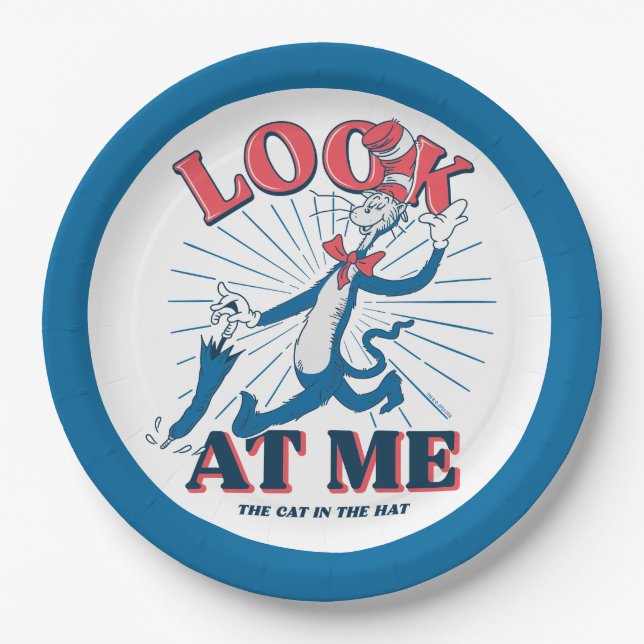 Plato De Papel Mírame Gato En El Gorra (Anverso)