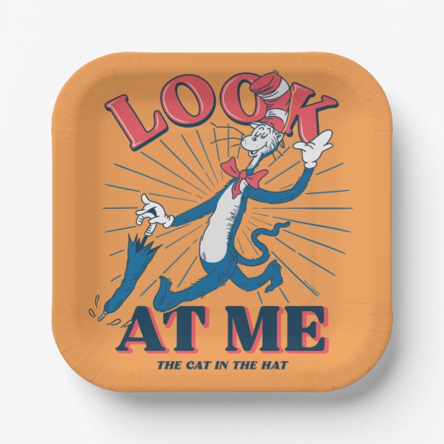 Plato De Papel Mírame Gato En El Gorra (Anverso)