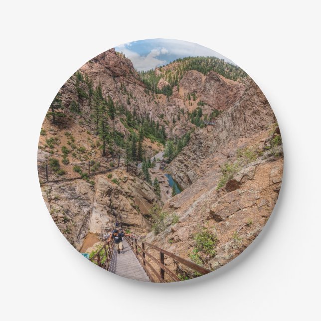 Plato De Papel Mirando hacia abajo las placas de papel de siete c (Anverso)