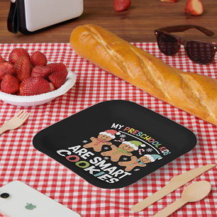 Plato De Papel Mis niños de preescolar son galletas inteligentes 