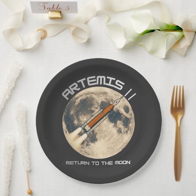 Plato De Papel misión lunar Artemis (Boda)
