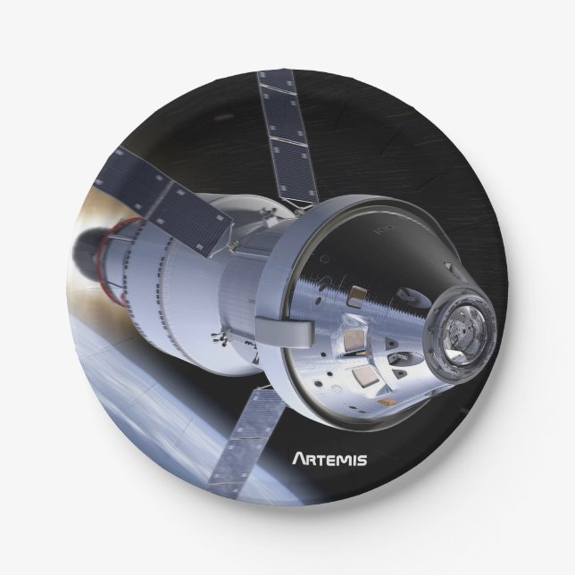 Plato De Papel Misión Moon de Artemis Orion SLS (Anverso)