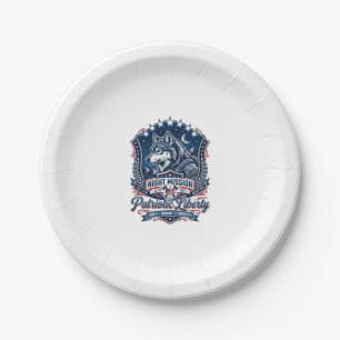 Plato De Papel Misión Nocturna Patriótica Lobo Patriota Militar I