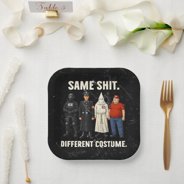Plato De Papel Mismo Diferente Disfraz (Boda)