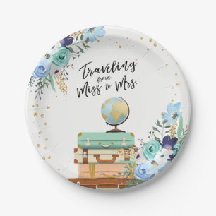 Plato De Papel Miss a la Sra. Travel Bridal Shower Paper Plates