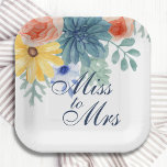 Plato De Papel Miss To Mrs Floral Succulent Macaron Bridal Shower<br><div class="desc">El Miss To Mrs Floral Succulent Macaron Bridal Shower Fiesta Plates presenta elegantes flores acuáticas sobre un fondo blanco. Personalice editando el texto en los cuadros de texto proporcionados. Diseñado por ©Evco Studio www.zazzle.com/store/evcostudio</div>