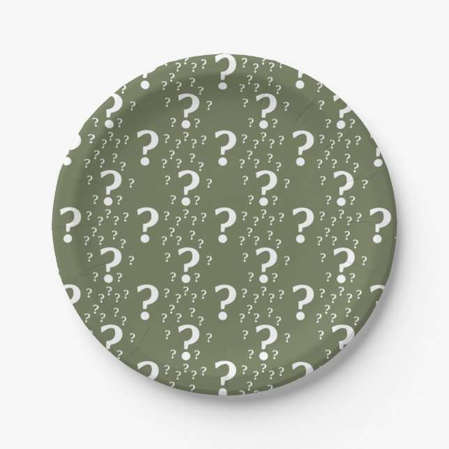 Plato De Papel Misterio de interrogación acertijo rompecabezas ol (Anverso)