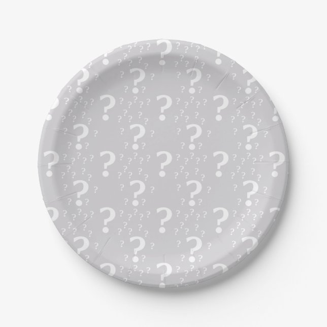 Plato De Papel Misterio marca de interrogación acertijo de rompec (Anverso)