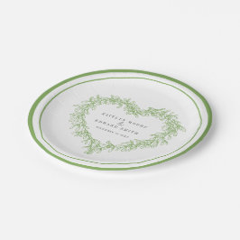 Plato De Papel Mistletoline art green blanca boda de invierno