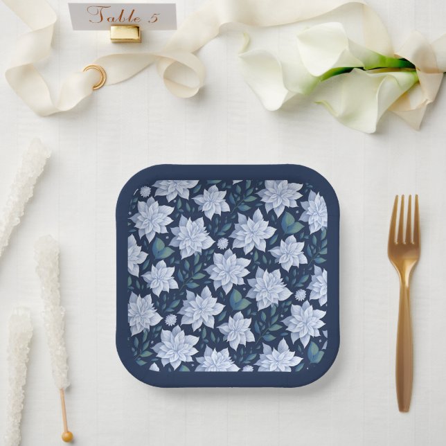 Plato De Papel Mitternachtsblüte - (Boda)